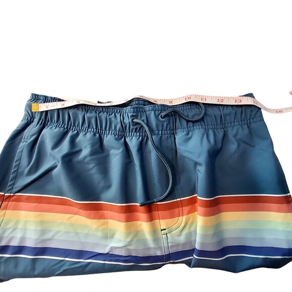Onia Mens Rainbow Stripe Swim Shorts Size S Quick-Dry Dual-Layer Design With Tag - Picture 3 of 12